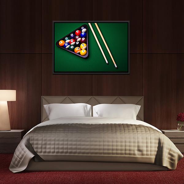 Snooker Table Canvas Wall Art-5 Horizontal-Gallery Wrap-22&quot; x 12&quot;-Tiaracle