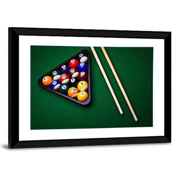 Snooker Table Canvas Wall Art-5 Horizontal-Gallery Wrap-22&quot; x 12&quot;-Tiaracle
