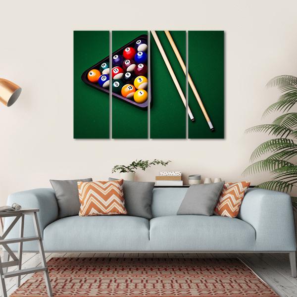 Snooker Table Canvas Wall Art-4 Horizontal-Gallery Wrap-34&quot; x 24&quot;-Tiaracle