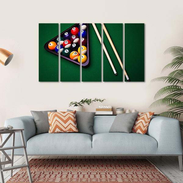 Snooker Table Canvas Wall Art-5 Horizontal-Gallery Wrap-22&quot; x 12&quot;-Tiaracle