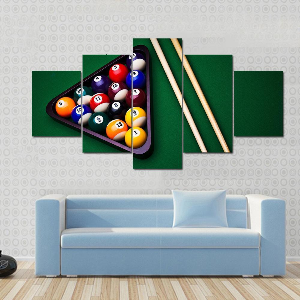 Snooker Table Canvas Wall Art-5 Star-Gallery Wrap-62&quot; x 32&quot;-Tiaracle