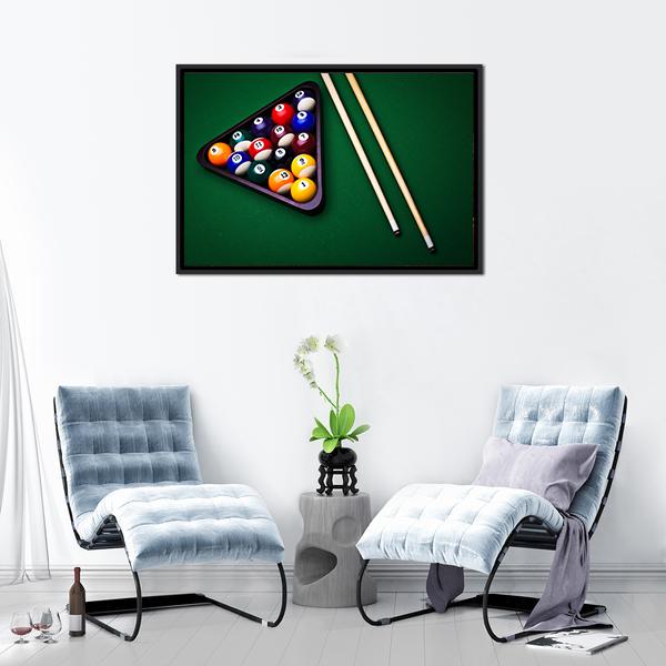 Snooker Table Canvas Wall Art-1 Piece-Floating Frame-24&quot; x 16&quot;-Tiaracle