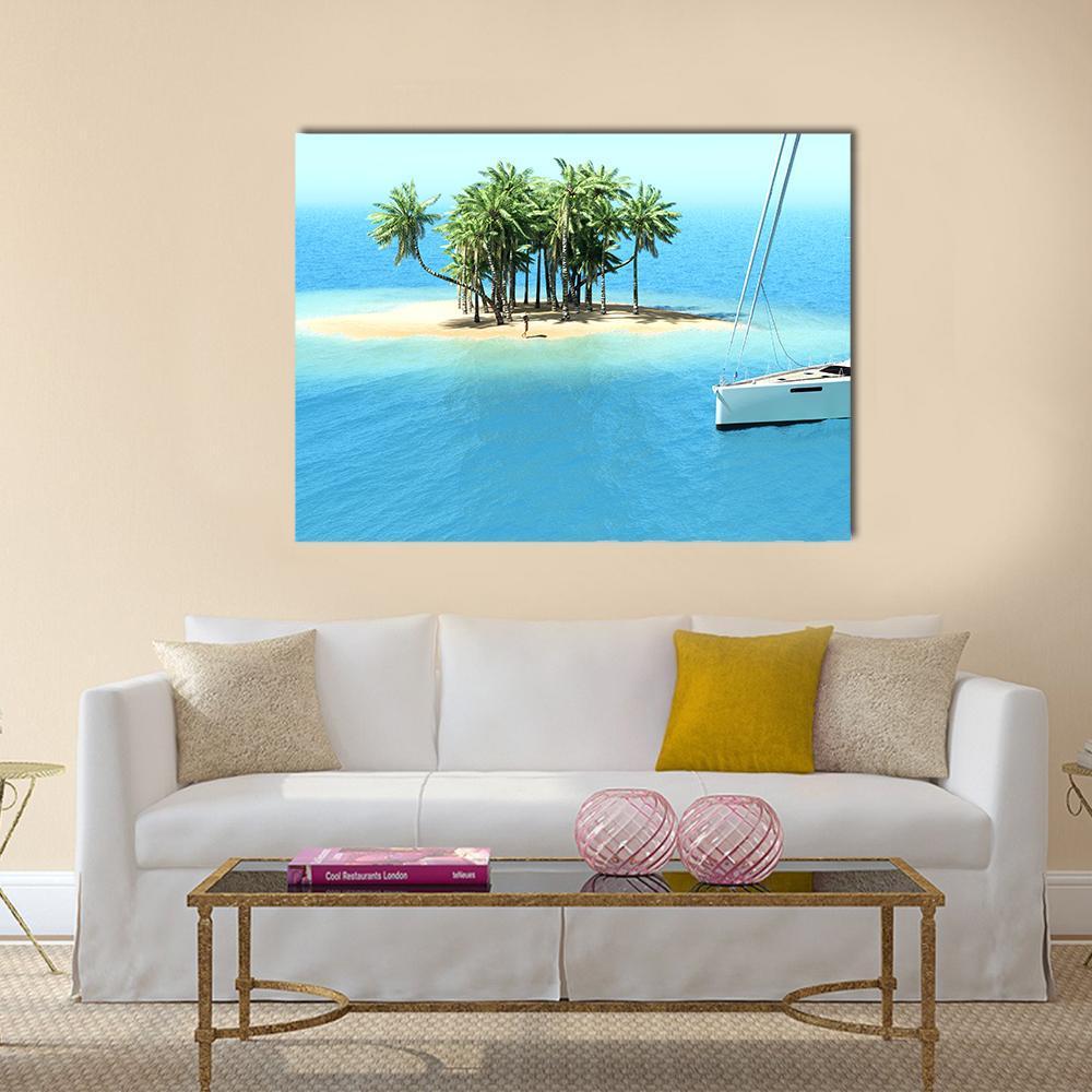 Snorkeling In Shallow Tropical Water Canvas Wall Art-1 Piece-Gallery Wrap-48" x 32"-Tiaracle