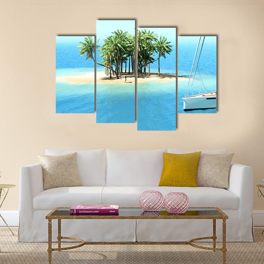 Snorkeling In Shallow Tropical Water Canvas Wall Art-4 Pop-Gallery Wrap-50" x 32"-Tiaracle
