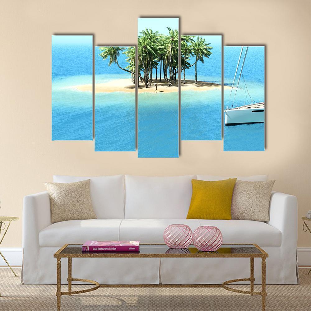 Snorkeling In Shallow Tropical Water Canvas Wall Art-5 Pop-Gallery Wrap-47" x 32"-Tiaracle