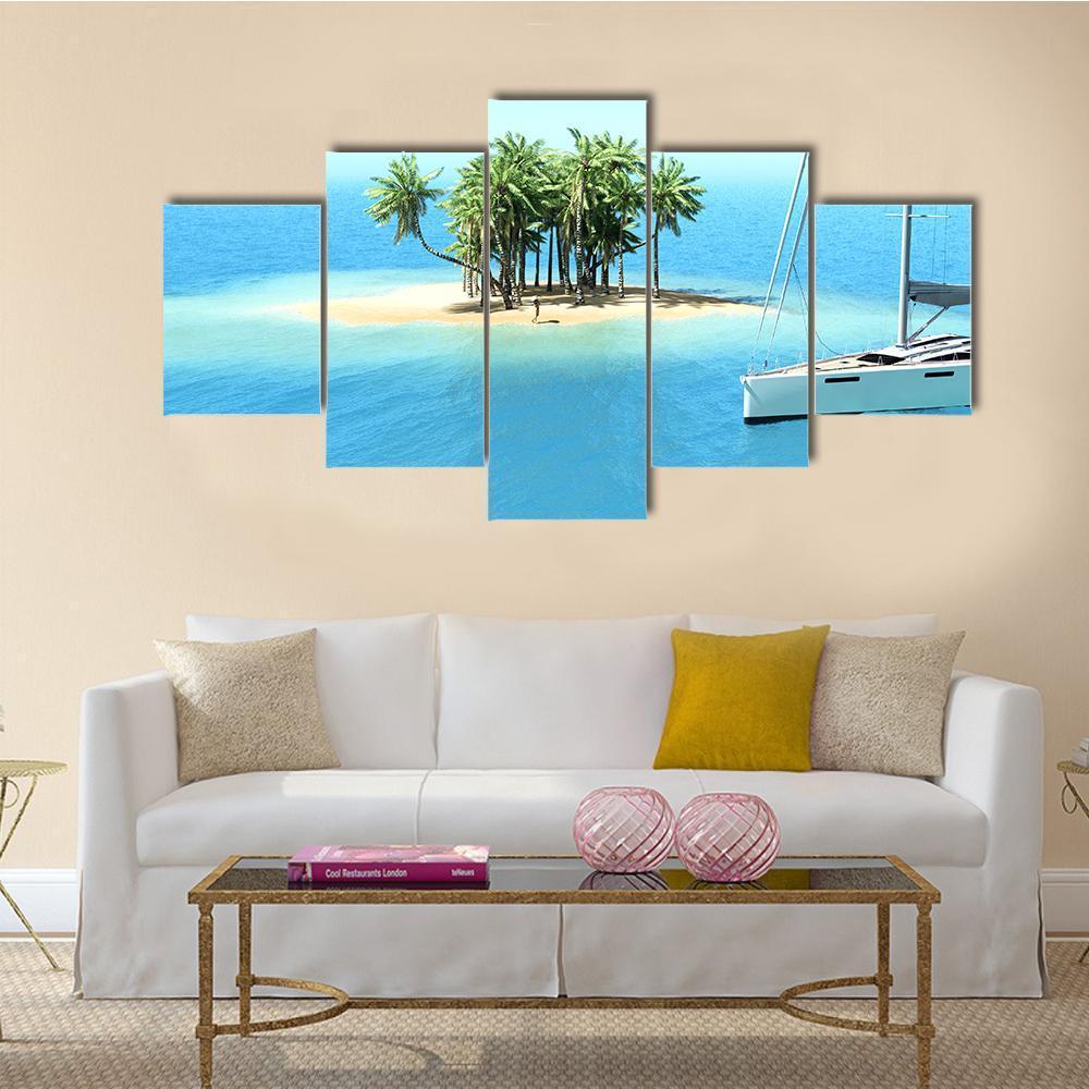 Snorkeling In Shallow Tropical Water Canvas Wall Art-5 Star-Gallery Wrap-62" x 32"-Tiaracle