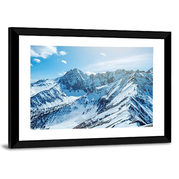 Snow Capped Peaks Of Rocky Mountains Canvas Wall Art-3 Horizontal-Gallery Wrap-25" x 16"-Tiaracle