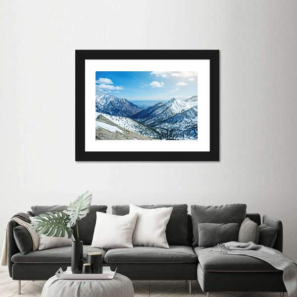 Snow Capped Peaks Of Rocky Mountains Canvas Wall Art-3 Horizontal-Gallery Wrap-25" x 16"-Tiaracle