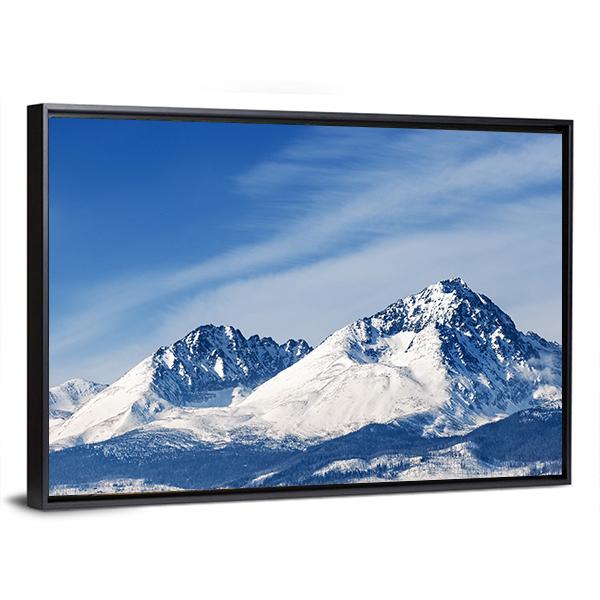 Snow Capped Summit Of Tatry Canvas Wall Art-3 Horizontal-Gallery Wrap-25" x 16"-Tiaracle