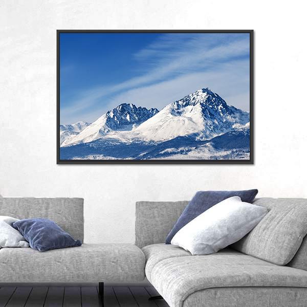 Snow Capped Summit Of Tatry Canvas Wall Art-3 Horizontal-Gallery Wrap-25" x 16"-Tiaracle