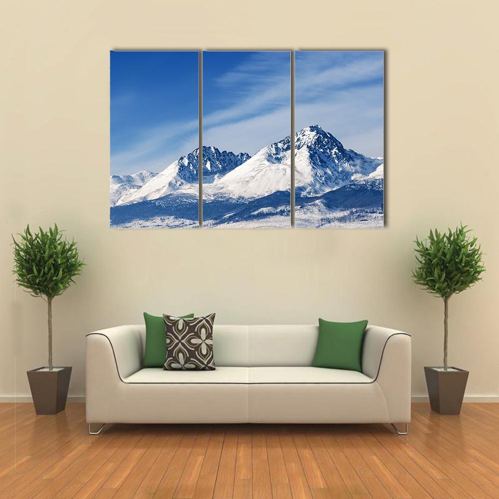 Snow Capped Summit Of Tatry Canvas Wall Art-3 Horizontal-Gallery Wrap-37" x 24"-Tiaracle