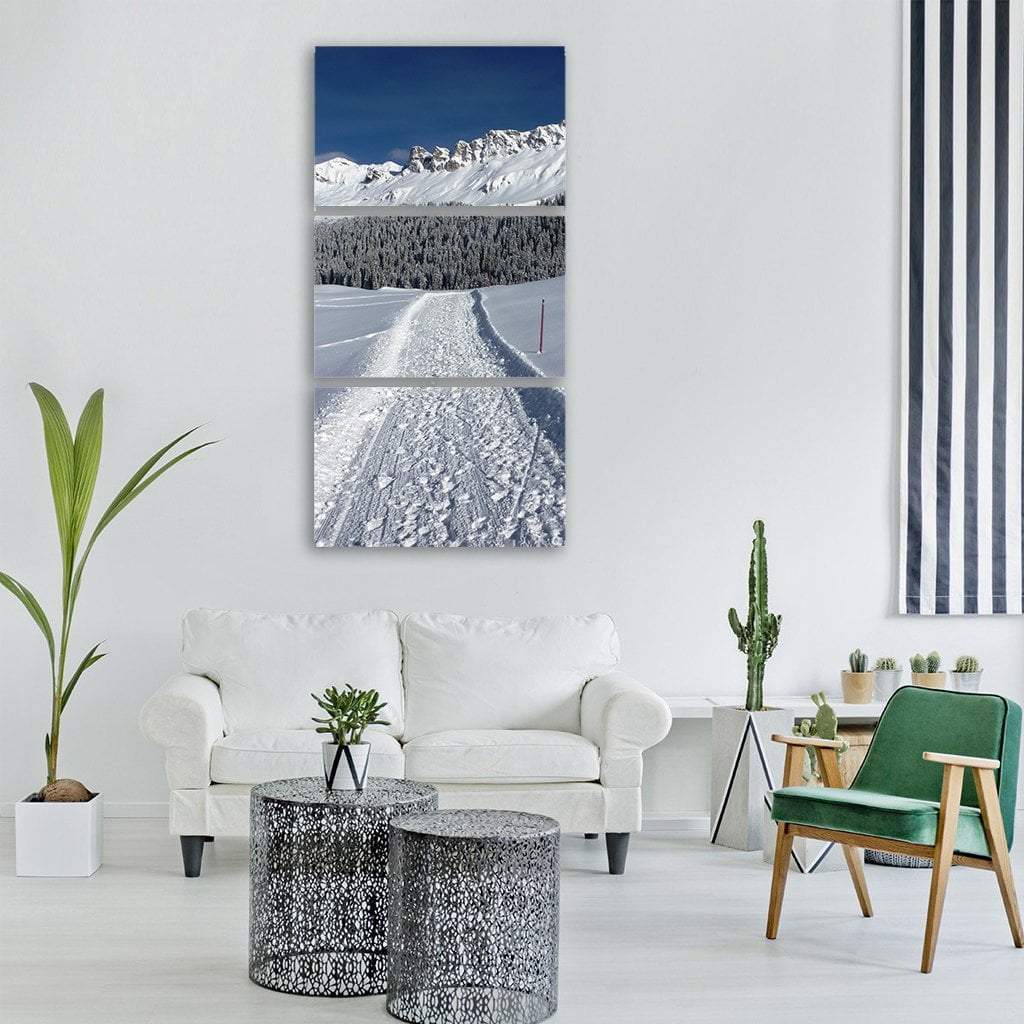 Snow Cold Landscape Vertical Canvas Wall Art-3 Vertical-Gallery Wrap-12" x 25"-Tiaracle