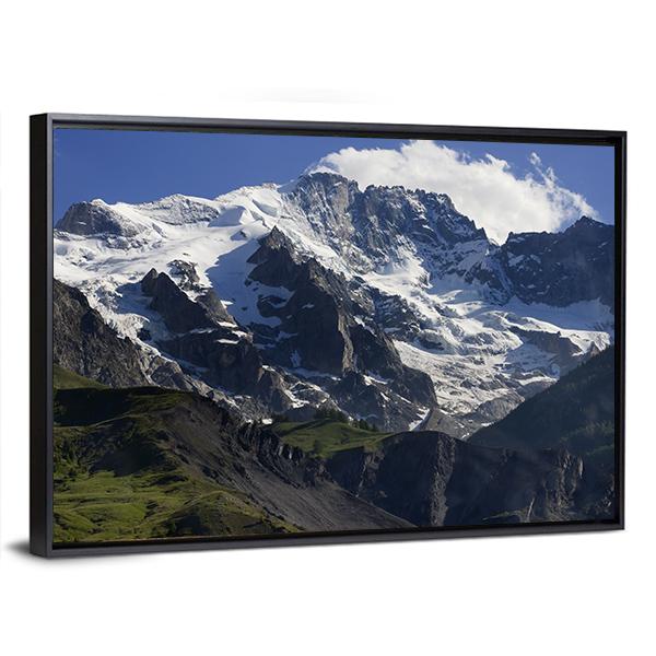 Snow Cover On The Mountain Landscape France Canvas Wall Art-3 Horizontal-Gallery Wrap-25" x 16"-Tiaracle