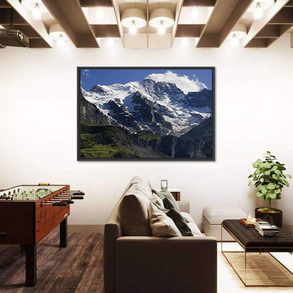 Snow Cover On The Mountain Landscape France Canvas Wall Art-3 Horizontal-Gallery Wrap-25" x 16"-Tiaracle