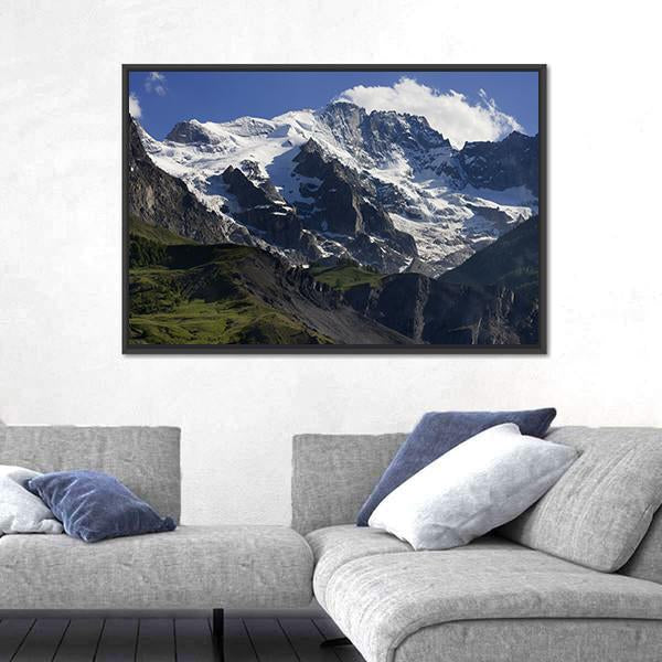 Snow Cover On The Mountain Landscape France Canvas Wall Art-3 Horizontal-Gallery Wrap-25" x 16"-Tiaracle
