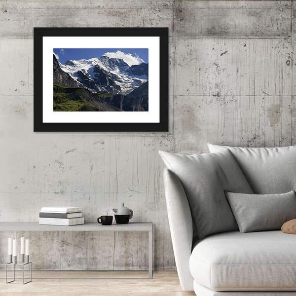 Snow Cover On The Mountain Landscape France Canvas Wall Art-3 Horizontal-Gallery Wrap-25" x 16"-Tiaracle