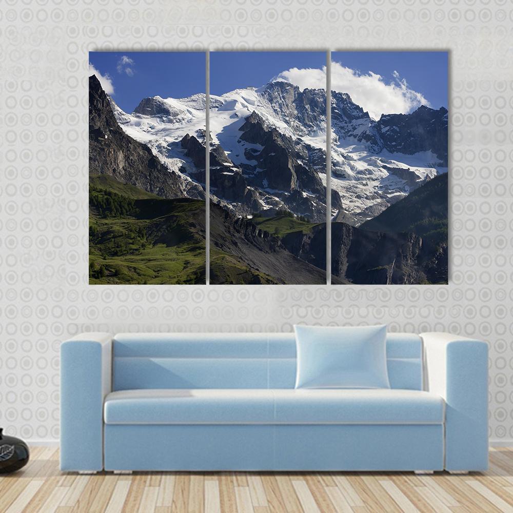 Snow Cover On The Mountain Landscape France Canvas Wall Art-3 Horizontal-Gallery Wrap-37" x 24"-Tiaracle