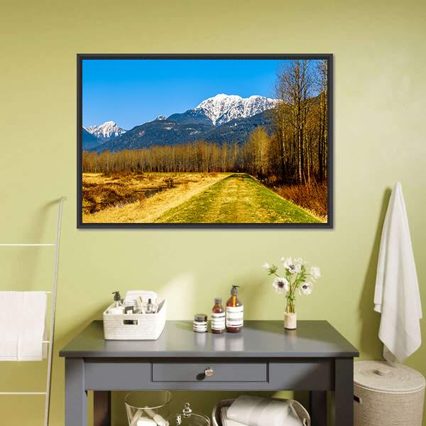 Snow Covered Golden Ears Mountain Canvas Wall Art-1 Piece-Floating Frame-24" x 16"-Tiaracle