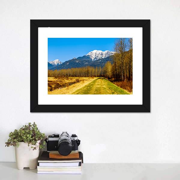 Snow Covered Golden Ears Mountain Canvas Wall Art-1 Piece-Framed Print-20" x 16"-Tiaracle