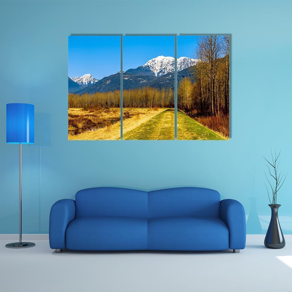 Snow Covered Golden Ears Mountain Canvas Wall Art-3 Horizontal-Gallery Wrap-37" x 24"-Tiaracle