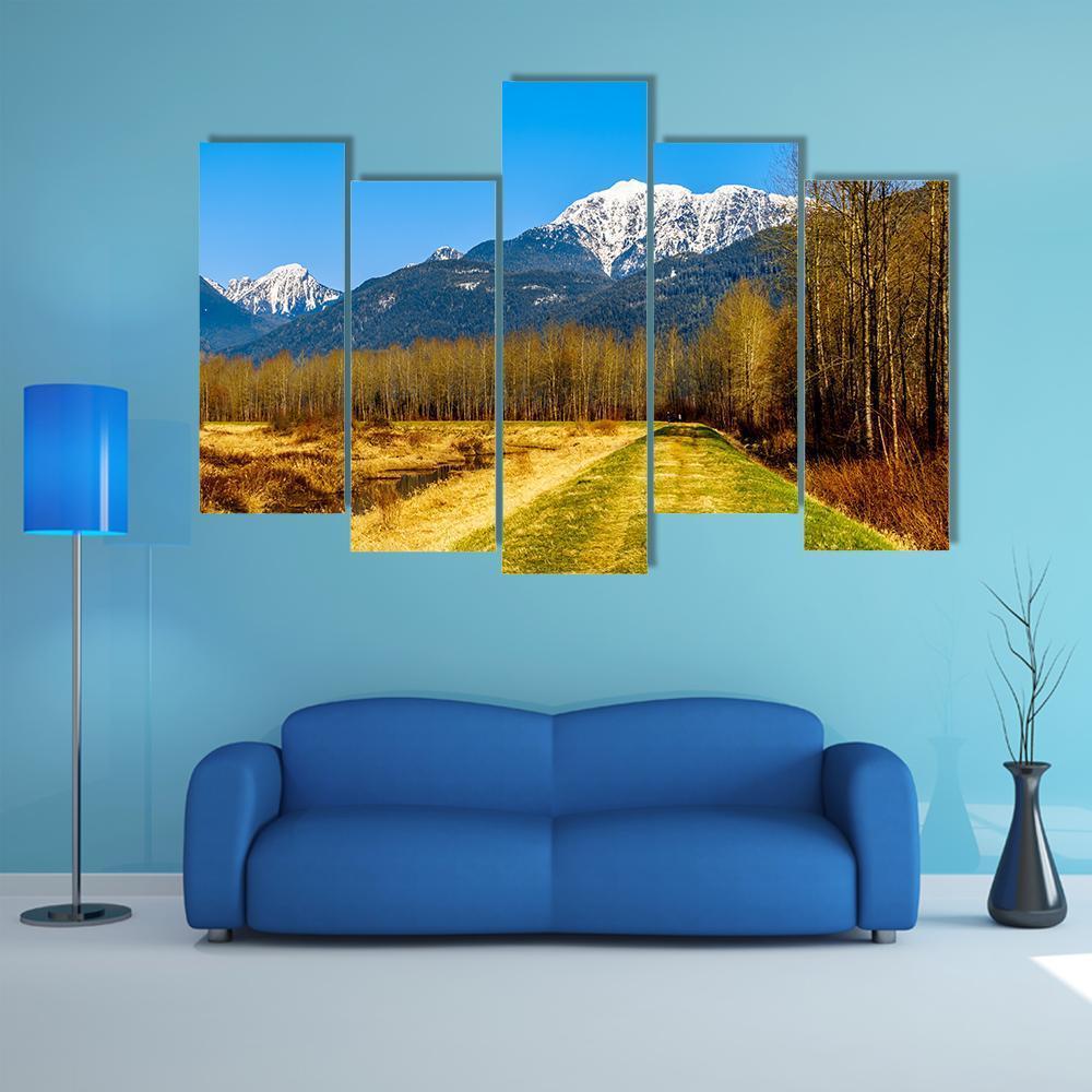 Snow Covered Golden Ears Mountain Canvas Wall Art-5 Pop-Gallery Wrap-47" x 32"-Tiaracle
