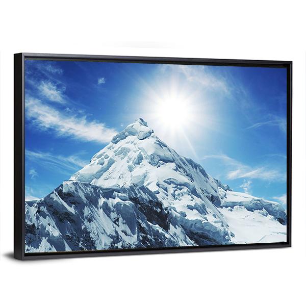 Snow Covered High Mountain In Cordilleras Canvas Wall Art-3 Horizontal-Gallery Wrap-25" x 16"-Tiaracle