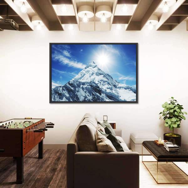 Snow Covered High Mountain In Cordilleras Canvas Wall Art-3 Horizontal-Gallery Wrap-25" x 16"-Tiaracle