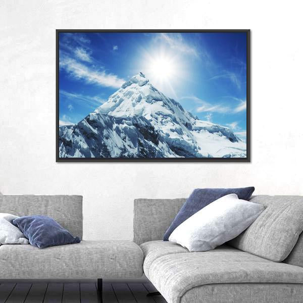 Snow Covered High Mountain In Cordilleras Canvas Wall Art-3 Horizontal-Gallery Wrap-25" x 16"-Tiaracle