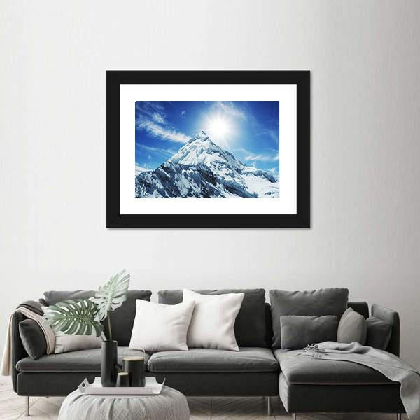Snow Covered High Mountain In Cordilleras Canvas Wall Art-3 Horizontal-Gallery Wrap-25" x 16"-Tiaracle