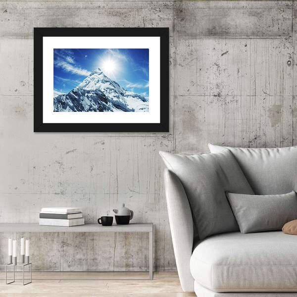 Snow Covered High Mountain In Cordilleras Canvas Wall Art-3 Horizontal-Gallery Wrap-25" x 16"-Tiaracle