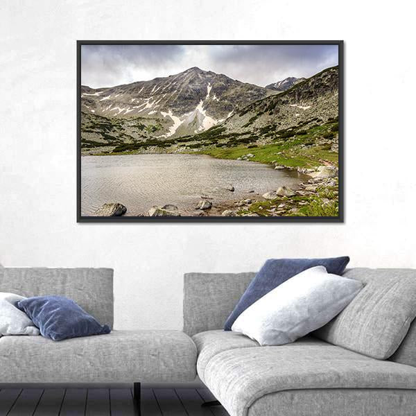 Snow Covered Landscape Of Rila Mountain And Lake Canvas Wall Art-3 Horizontal-Gallery Wrap-25" x 16"-Tiaracle