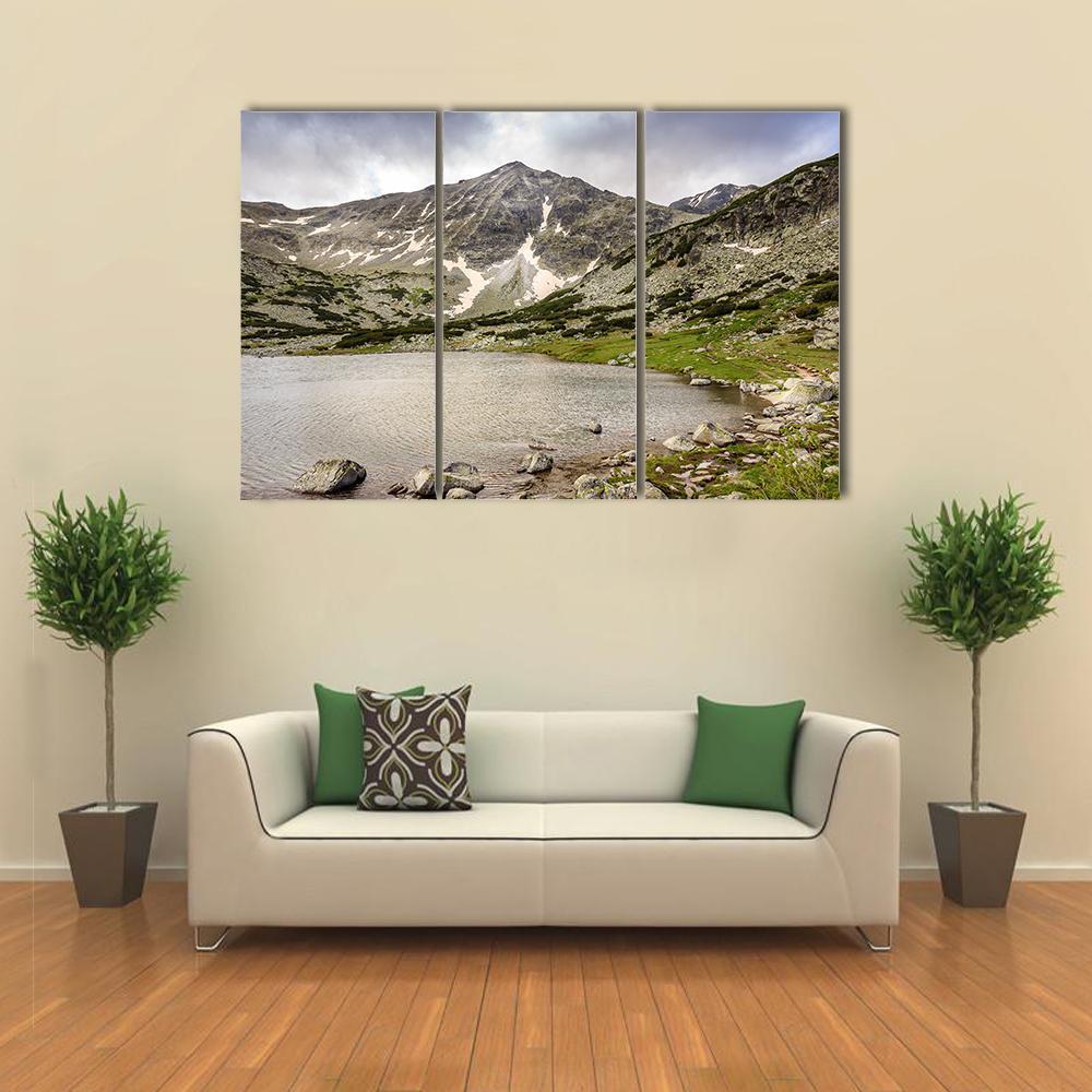Snow Covered Landscape Of Rila Mountain And Lake Canvas Wall Art-3 Horizontal-Gallery Wrap-37" x 24"-Tiaracle