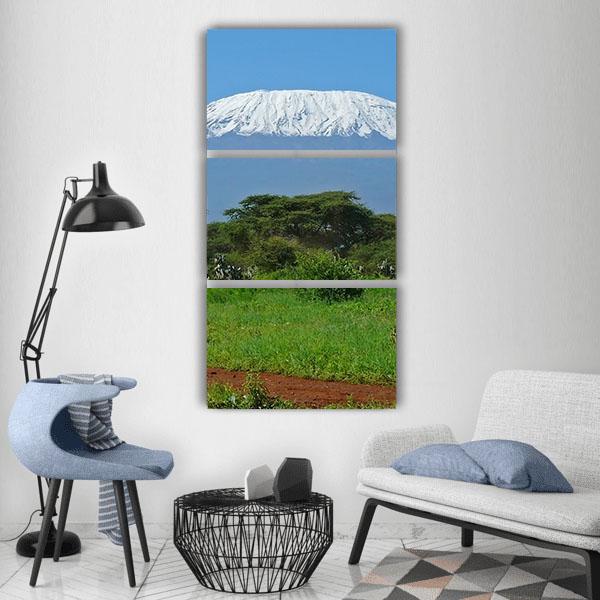 Kilimanjaro In Kenya Vertical Canvas Wall Art-3 Vertical-Gallery Wrap-12" x 25"-Tiaracle