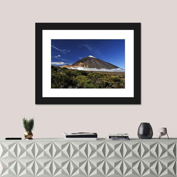 Snow-Covered Peak Of Teide Canvas Wall Art-1 Piece-Framed Print-20" x 16"-Tiaracle