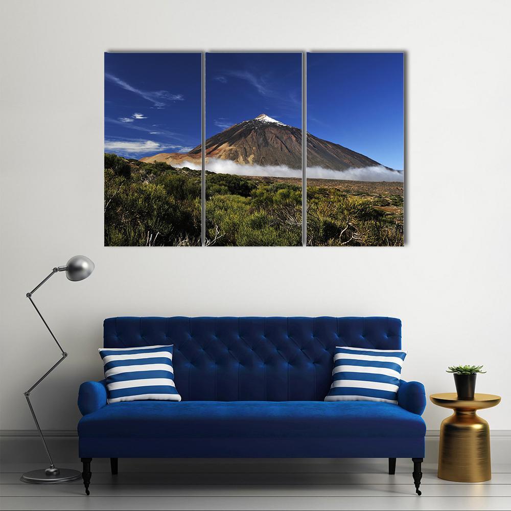 Snow-Covered Peak Of Teide Canvas Wall Art-3 Horizontal-Gallery Wrap-37" x 24"-Tiaracle