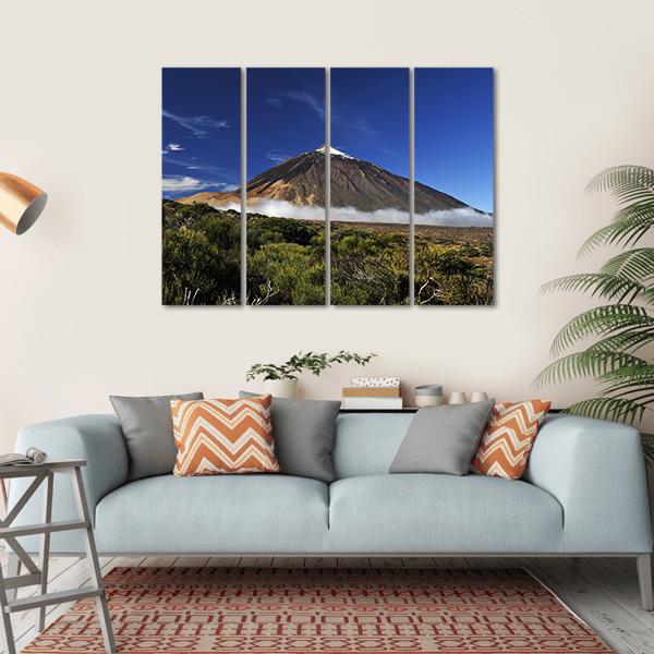 Snow-Covered Peak Of Teide Canvas Wall Art-4 Horizontal-Gallery Wrap-34" x 24"-Tiaracle