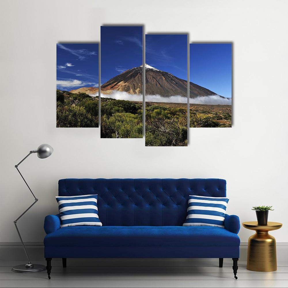 Snow-Covered Peak Of Teide Canvas Wall Art-4 Pop-Gallery Wrap-50" x 32"-Tiaracle