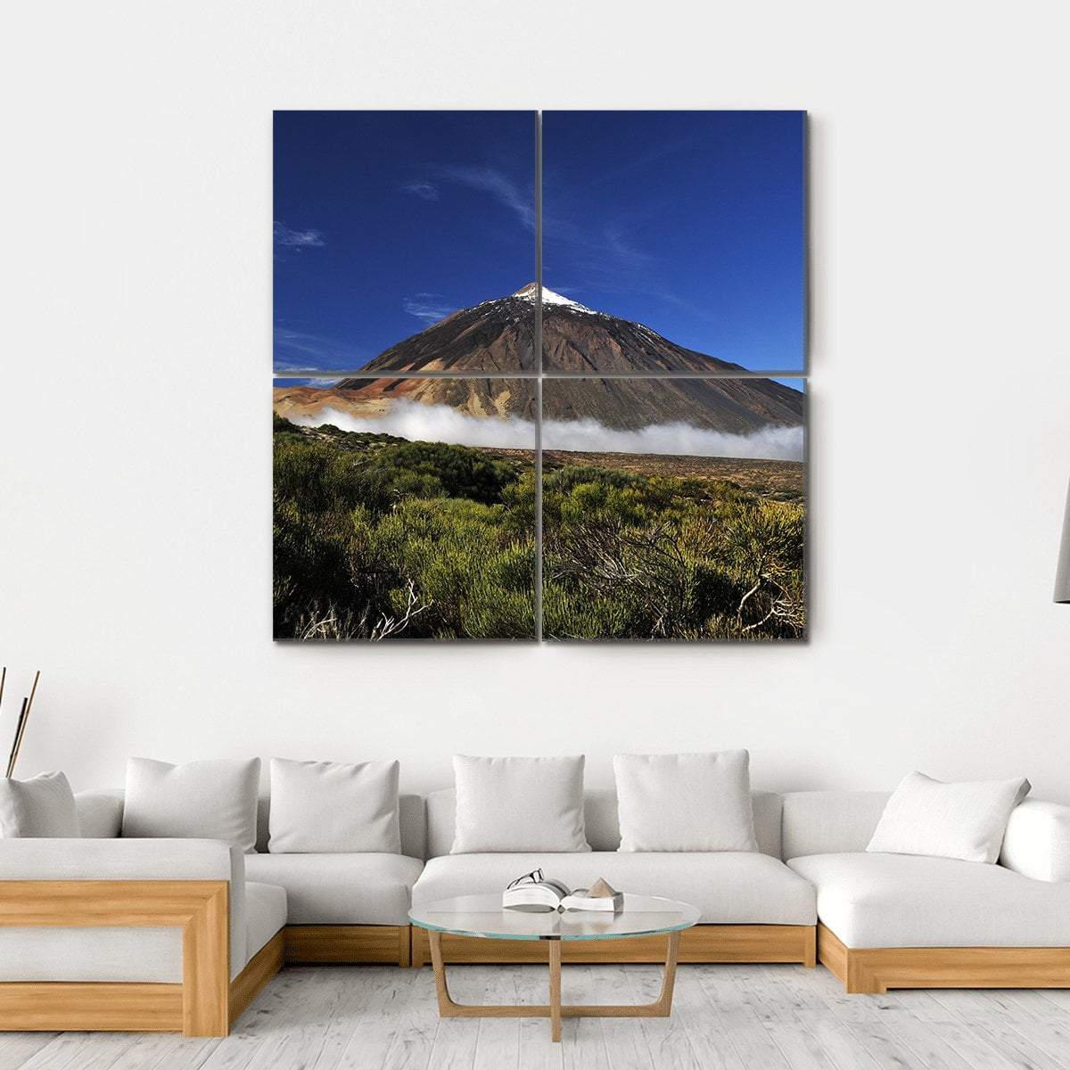 Snow-Covered Peak Of Teide Canvas Wall Art-4 Square-Gallery Wrap-17" x 17"-Tiaracle