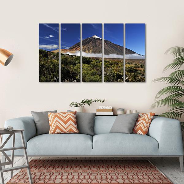 Snow-Covered Peak Of Teide Canvas Wall Art-5 Horizontal-Gallery Wrap-22" x 12"-Tiaracle