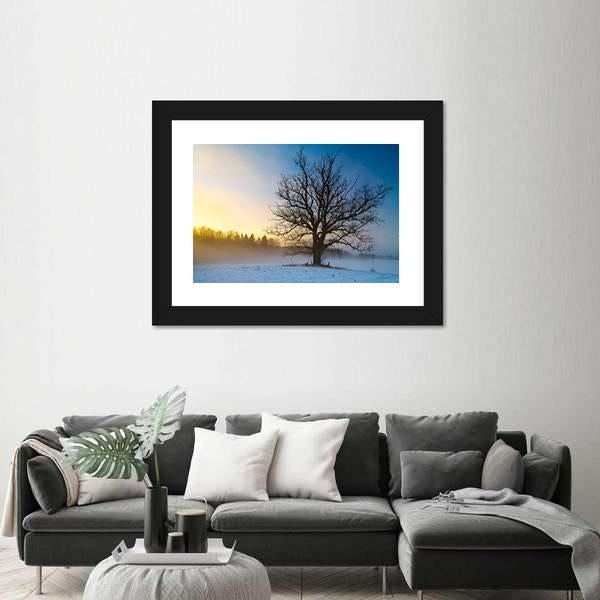 Snow Covered Tree Canvas Wall Art-3 Horizontal-Gallery Wrap-25" x 16"-Tiaracle