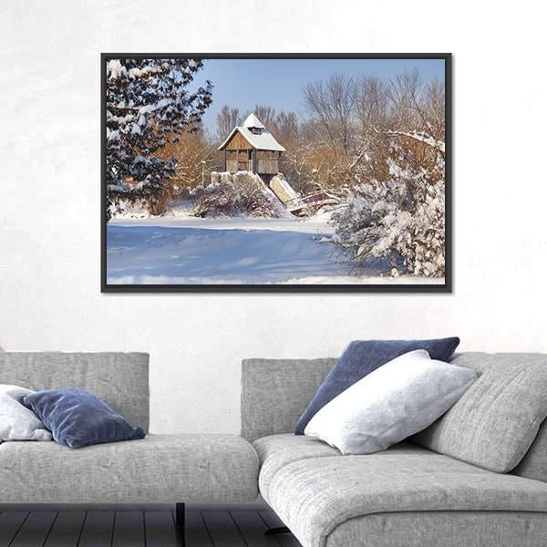 Snow-Covered Trees In The City Park Canvas Wall Art-3 Horizontal-Gallery Wrap-25" x 16"-Tiaracle