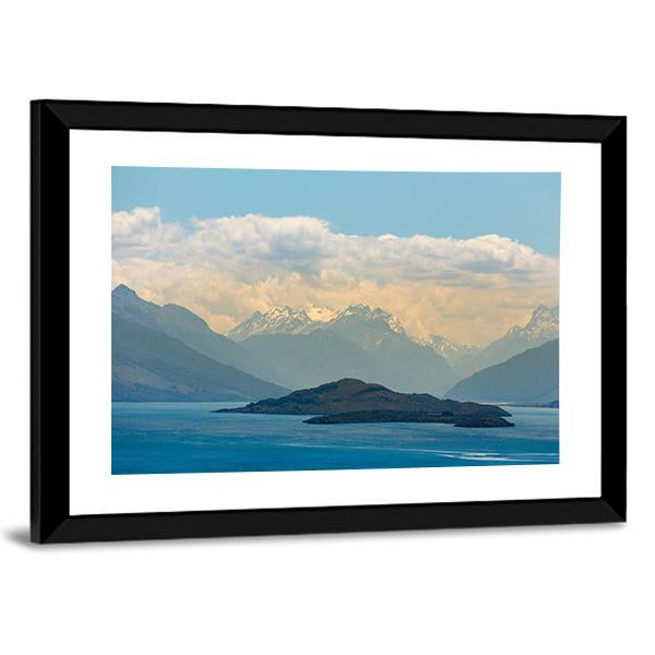 Snow Mountain At Wakatipu Lake Canvas Wall Art-3 Horizontal-Gallery Wrap-25" x 16"-Tiaracle