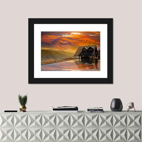 Snow Mountain Trail Head Huts In Taichung Taiwan Canvas Wall Art-1 Piece-Framed Print-20" x 16"-Tiaracle