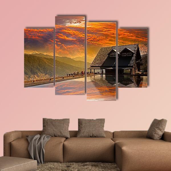 Snow Mountain Trail Head Huts In Taichung Taiwan Canvas Wall Art-4 Pop-Gallery Wrap-50" x 32"-Tiaracle