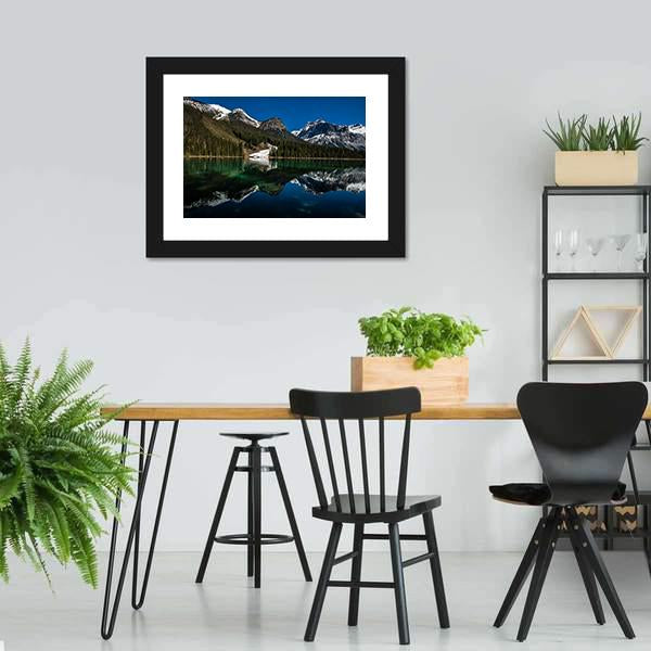 Snow On Emerald Lake Canvas Wall Art-3 Horizontal-Gallery Wrap-25" x 16"-Tiaracle