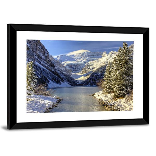 Snow On Lake Louise Canvas Wall Art-5 Horizontal-Gallery Wrap-22" x 12"-Tiaracle