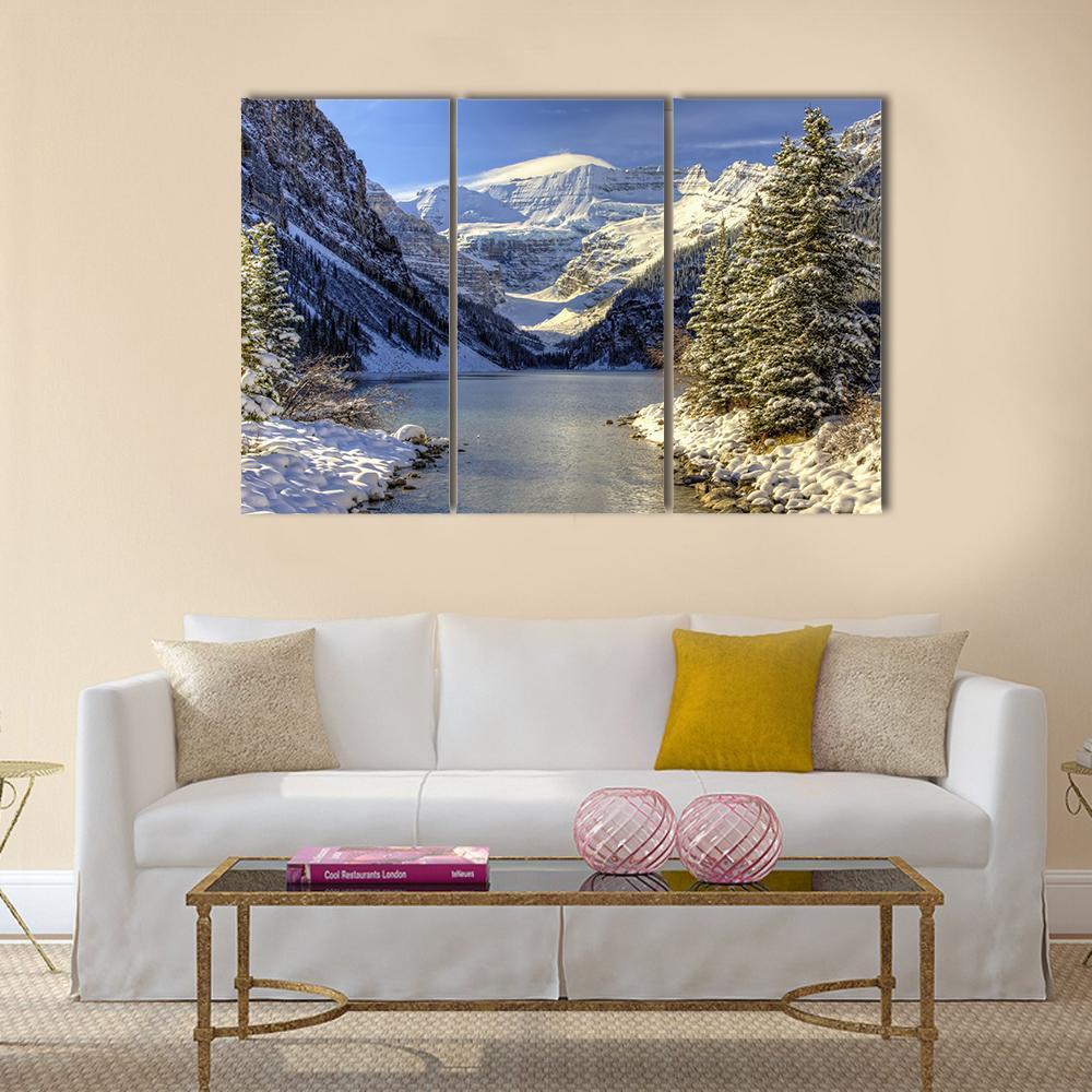 Snow On Lake Louise Canvas Wall Art-3 Horizontal-Gallery Wrap-37&quot; x 24&quot;-Tiaracle