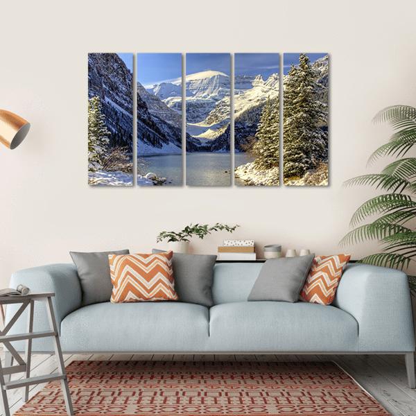 Snow On Lake Louise Canvas Wall Art-5 Horizontal-Gallery Wrap-22" x 12"-Tiaracle