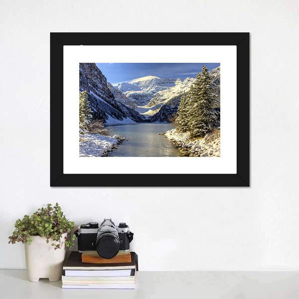 Snow On Lake Louise Canvas Wall Art-3 Horizontal-Gallery Wrap-25" x 16"-Tiaracle