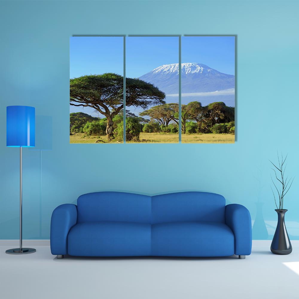 Snow On Top Of Mount Kilimanjaro Canvas Wall Art-3 Horizontal-Gallery Wrap-37" x 24"-Tiaracle